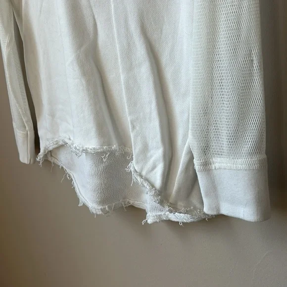 ELIE TAHARI SPORT white mesh sleeves hoodie size XS - Picture 3 of 5